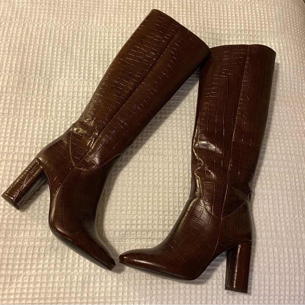 KMB Leather Brown Knee-High Boots